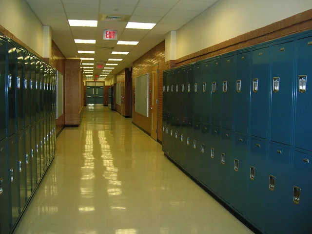 school, lockers, hallway, high school, education, locker, indoors, hall, students, pupils, learn, learning, school, school, school, lockers, high school, high school, high school, high school, high school, locker. Anonymous apps in New York City high schools, NGL, Yik Yak and the First Amendment